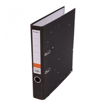 Папка-регистратор А4 50мм бумага черный мрамор, собр, окант, Lamark,  AF0701-BK1