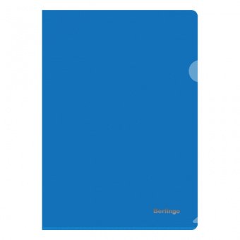 Папка-уголок А4, 180мкм, Berlingo, прозрачный синий, арт. 130062