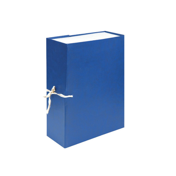 Папка-короб архивный с завязками бумвинил 70 мм синий/фиолетовый