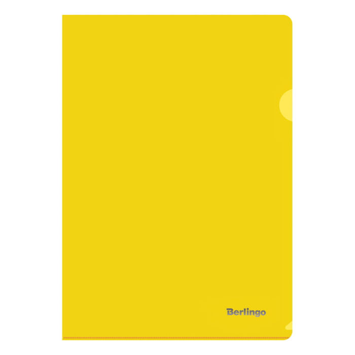 Папка-уголок А4, 180мкм, жёлтый непрозрачный, Berlingo, арт. AGp_04405