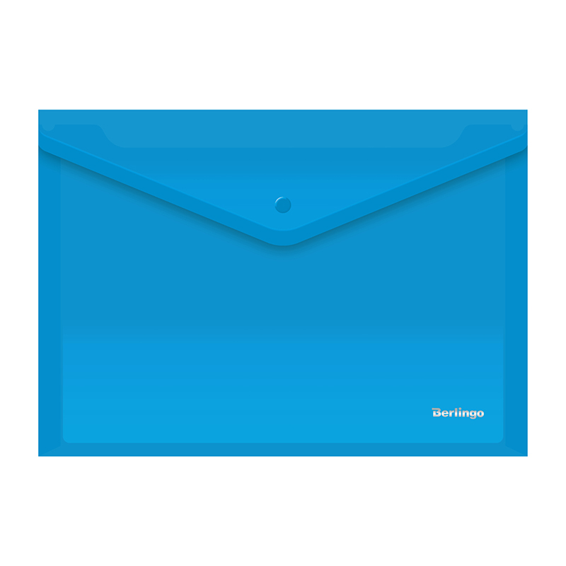 Папка-конверт на кнопке А4, 180мкм, синий тонированный, Berlingo, арт. AKk_04102