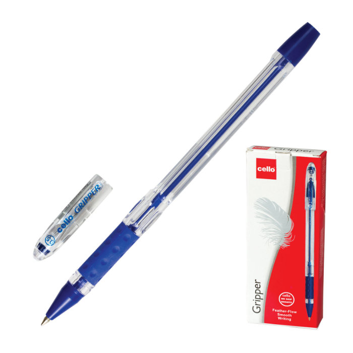 Ручка шариковая Cello GRIPPER синяя резиновый манжет (линия письма 0.3 мм)