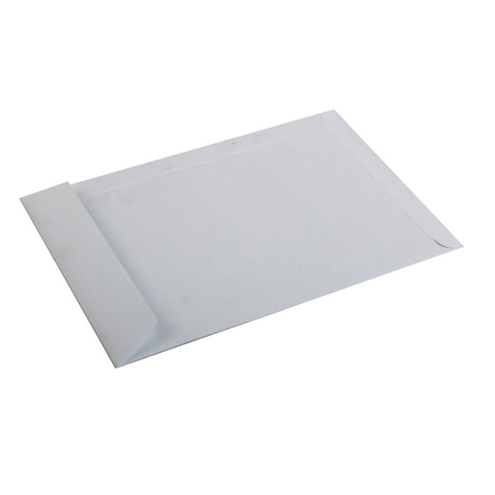 Пакет почтовый плоский В4 250х353 мм., белый, стрип, внутренняя запечатка, 100 г/м2