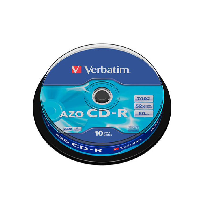 Диск CD-R, 700Mb Verbatim 52х Cake Box 10шт