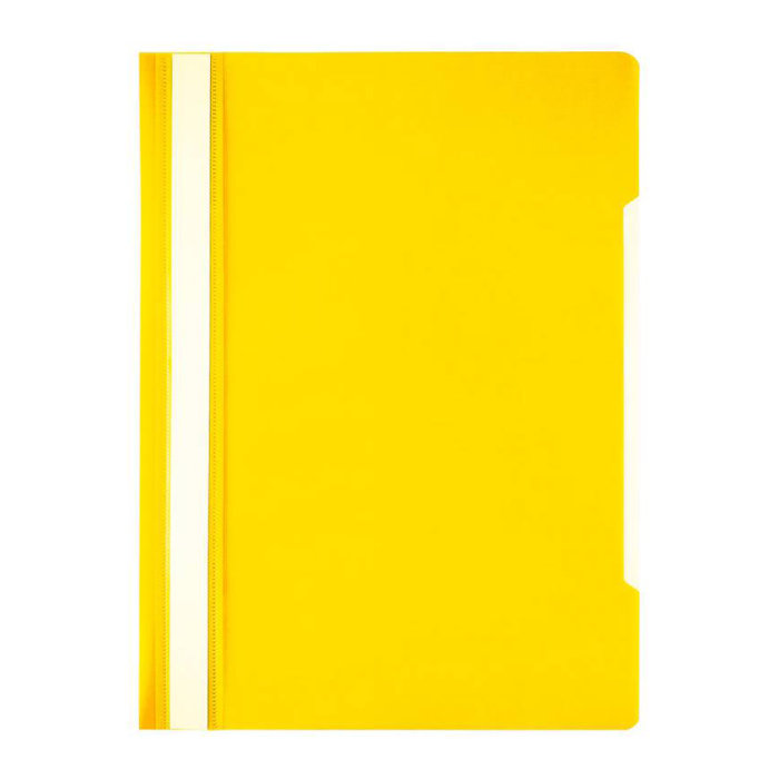 Папка-скоросшиватель Бюрократ А4 с прозрачным верхом, 0.10/0.12 мм, жёлтый, артикул PSE20YEL