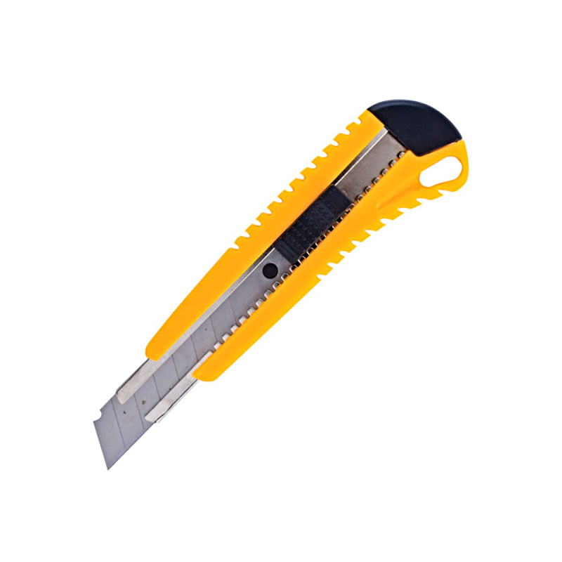 Нож канцелярский 18мм, с направляющими, авт. фиксатор, с 2 зап лезвиями, BRAUBERG, арт. 230918