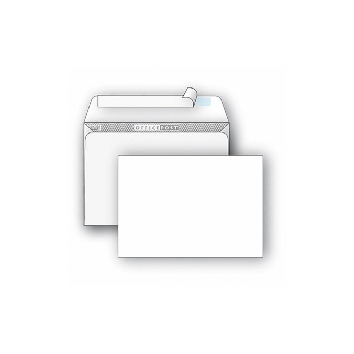 Конверт почтовый С4 229х324 мм., белый, стрип, внутренняя запечатка, 100 г/м2
