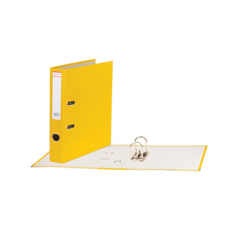 Папка-регистратор А4 50мм PVC желтый, разобр, окант, BRAUBERG, 226593