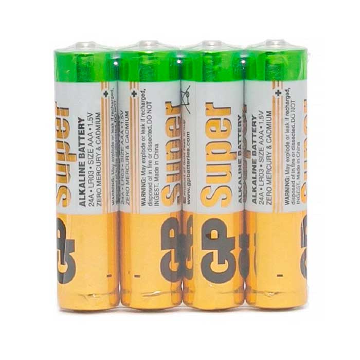 Батарейки GP Super мизинчиковые ААA LR03 (4 штуки в упаковке) арт. GP 24ARS-2SB4