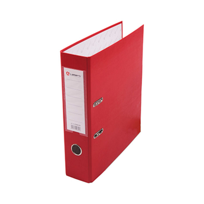 Папка-регистратор А4 80мм PVC красный, окант, LAMARK, AF0600-RD