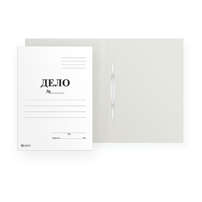 Папка-скоросшиватель А4 "Дело №", мелованный картон, белый, 380 г/м2