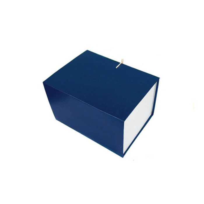 Папка-короб архивный с завязками, бумвинил, 200 мм, синий