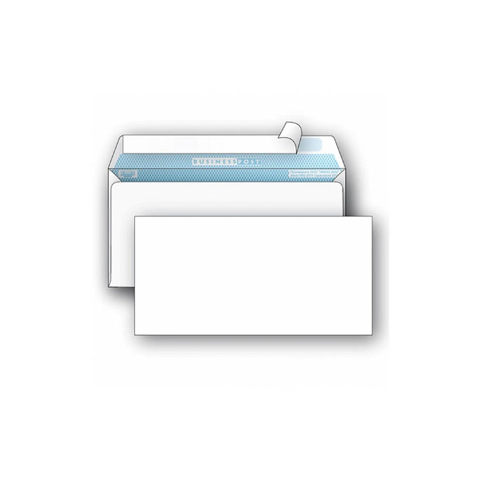 Конверт почтовый Е65 110х220 мм., белый, стрип, запечатка, 80 г/м2