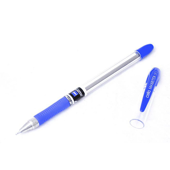 Ручка шариковая CELLO MAXRITER синяя резиновый манжет (линия письма 0.4 мм)