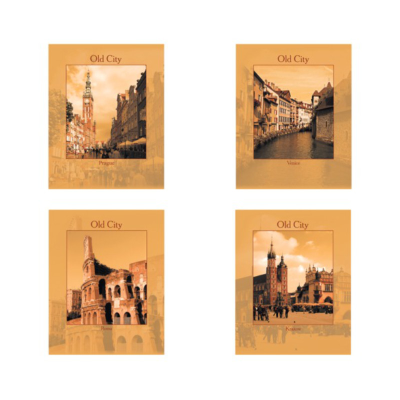 Тетрадь общая STAFF "Города" А5 48 листов в клетку на скрепке обложка мелованный картон арт. 402465