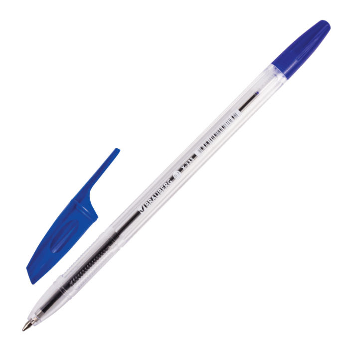Ручка шариковая BRAUBERG X-333 синяя арт. 142405 (линия письма 0.35 мм)