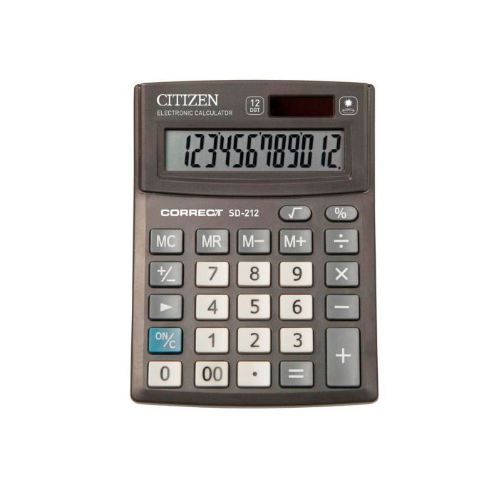 Калькулятор настольный Citizen SD-212 | CMB1201BK 12 разрядный чёрный двойное питание