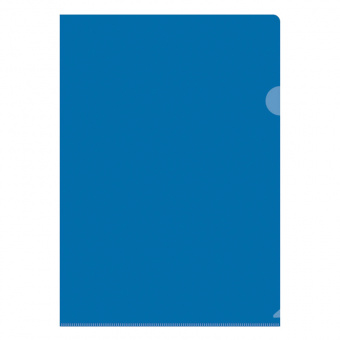 Папка-уголок OfficeSpace, А4, 100мкм, прозрачная синяя, 254337