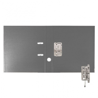 Папка-регистратор А4 50мм PVC серый, разобр, двустороннее покрытие, окант, inФормат