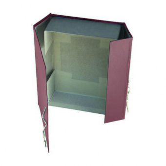 Папка-короб архивный с завязками, бумвинил, 70 мм, бордовый