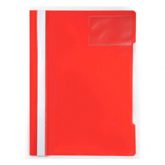 Папка-скоросшиватель Бюрократ А4 с прозрачным верхом, карман для визитки, 0.12/0.18 мм, красный, PS-V20red