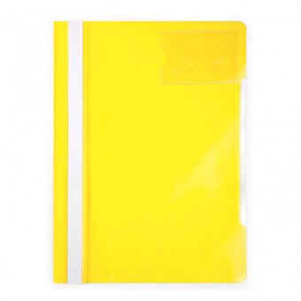Папка-скоросшиватель Бюрократ А4 с прозрачным верхом, карман для визитки, 0.12/0.18 мм, жёлтый, PS-V20yel