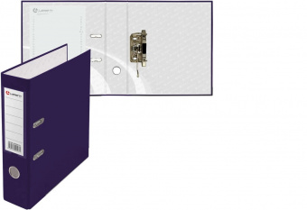 Папка-регистратор А4 80мм PP цвет - фиолетовый, собранная, металлическая окантовка, LAMARK AF0600-VL1