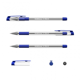 Ручка шариковая масляная ERICH KRAUSE Ultra L-30 синяя резиновый манжет арт. 19613 (линия письма 0.26 мм)