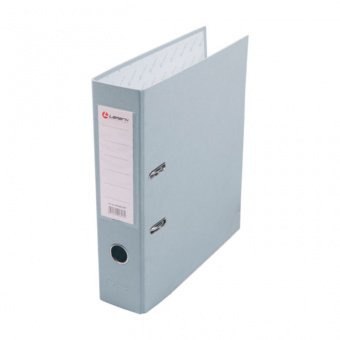Папка-регистратор А4 80мм PVC серый, окант, LAMARK, AF0600-GR