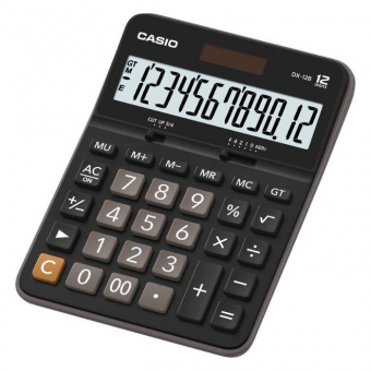 Калькулятор настольный Casio DX-12B 12 разрядный чёрный двойное питание