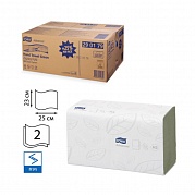 Полотенца бумажные листовые Tork (Торк) Advanced, система H3, ZZ-сложения, 2-слойные, 250 листов, зелёные, арт. 290179